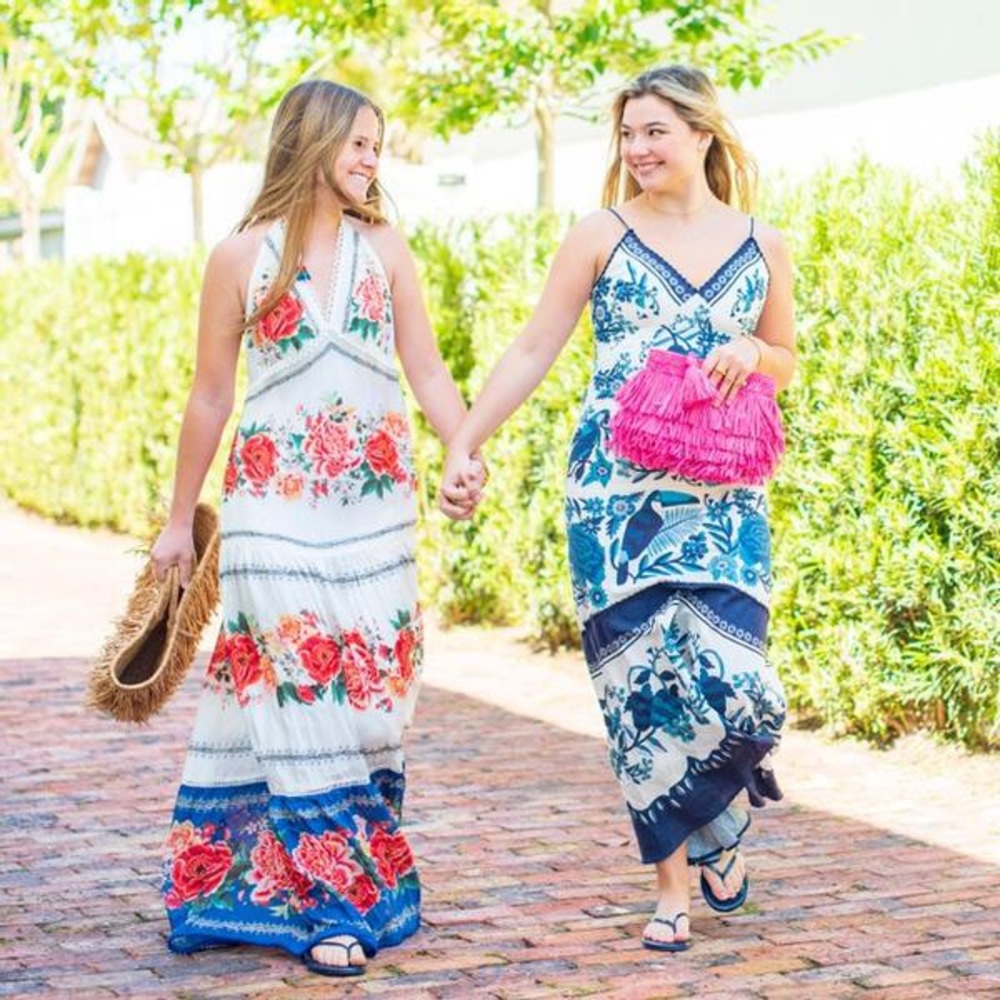 Farm Rio Tropical Tiles Maxi Dress